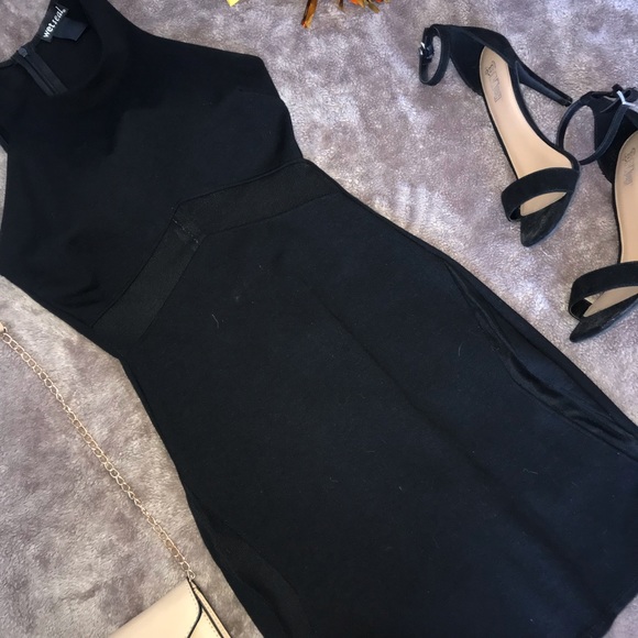 Black mesh detailed tight dress - Picture 3 of 5